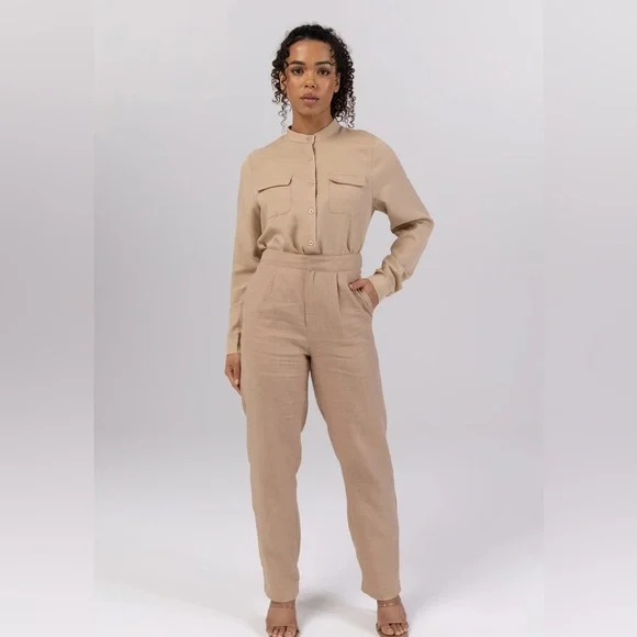 VEILED- Lamia Cotton Linen Button Down Top - Picture 3 of 5